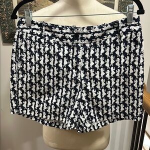Navy and White Shorts Hula Print